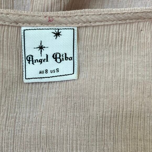 Angel Biba Anthea Bow-Tie Front‎ Layered Frill Dress Blush - 5 - Excellent - Picture 13 of 15